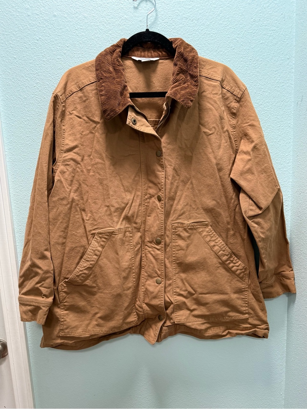Old Navy Brown Tan Utility Jacket with Corduroy Collar - Size XL